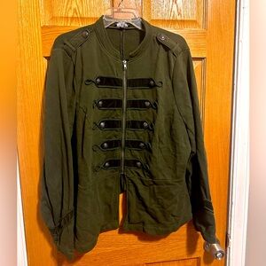 Torrid Olive military cropped jacket
